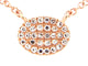 Rose Gold Pave Diamond Oval Pendant Necklace with Bolo Chain