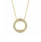 Beaded Diamond Circle Pendant Necklace, Yellow Gold