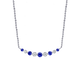 Blue Sapphire & Diamond Bar Necklace