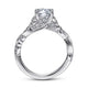 Martedi White Gold Floral Round Diamond Engagement Ring Setting