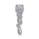 Martedi White Gold Floral Round Diamond Engagement Ring Setting