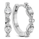 Hearts On Fire Bezel Regal Huggie Earrings in white gold