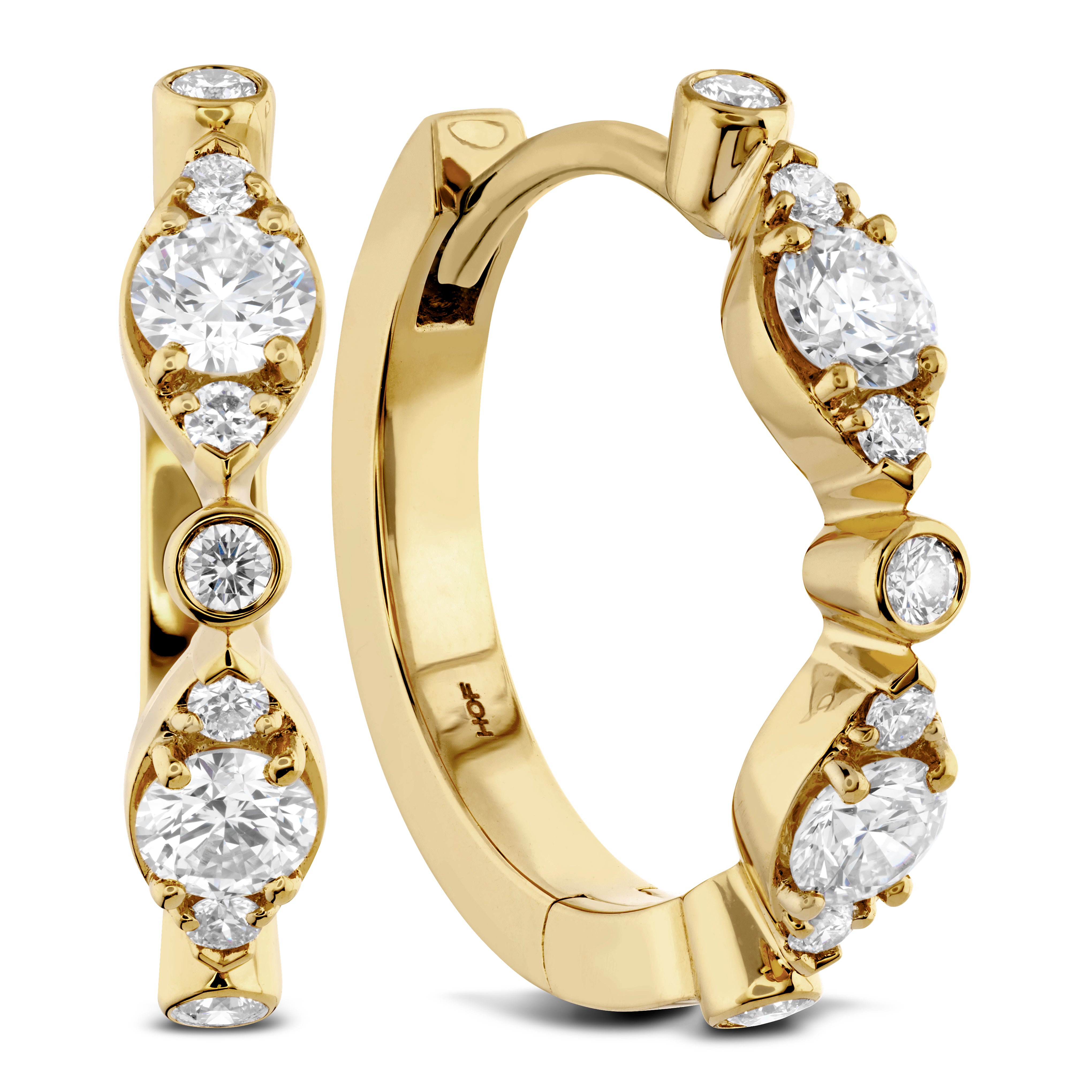 Hearts On Fire Bezel Regal Huggies