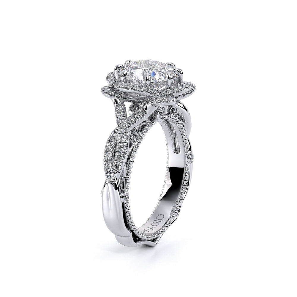 Venetian Floret Halo Oval Engagement Ring Setting