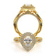 Venetian Double Pear Halo Engagement Ring Setting