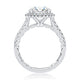 Round Halo Engagement Ring Setting with Diamond Sides