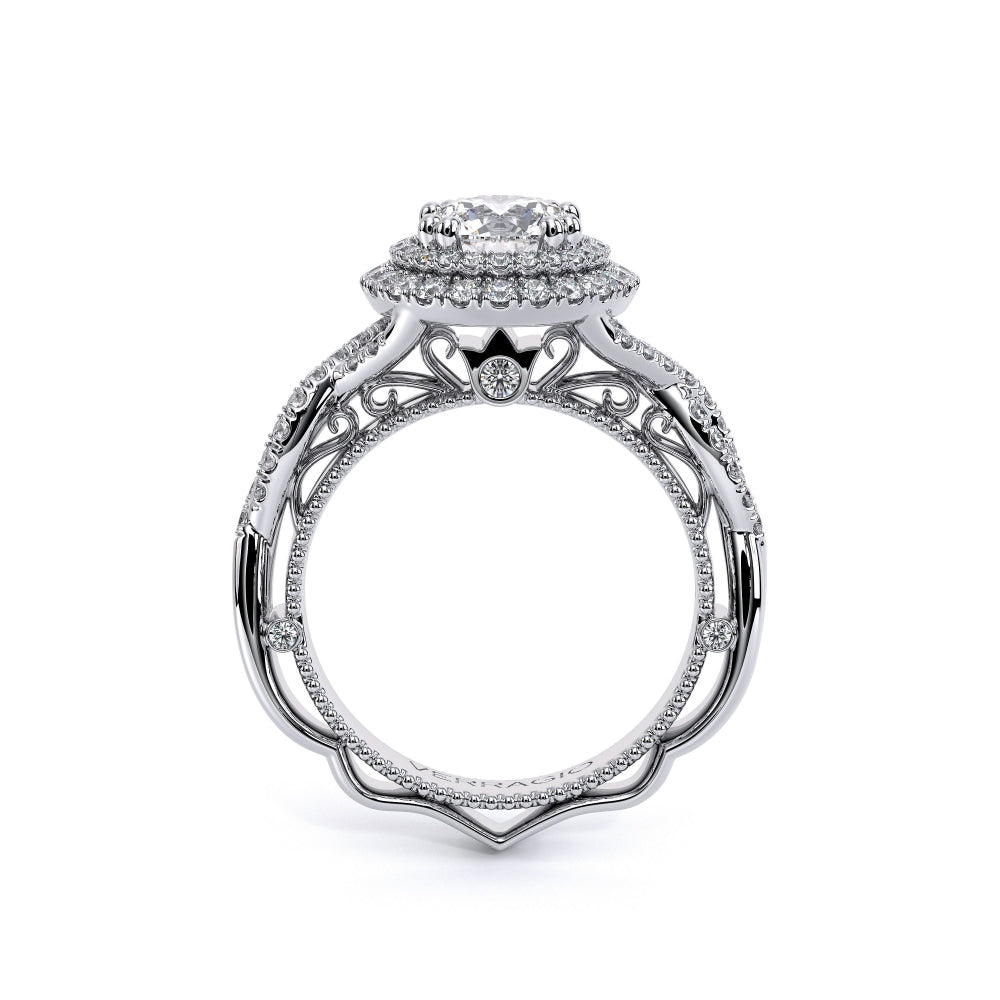 Venetian Round Double Halo Engagement Ring Setting