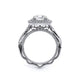 Venetian Double Cushion Halo Engagement Ring Setting