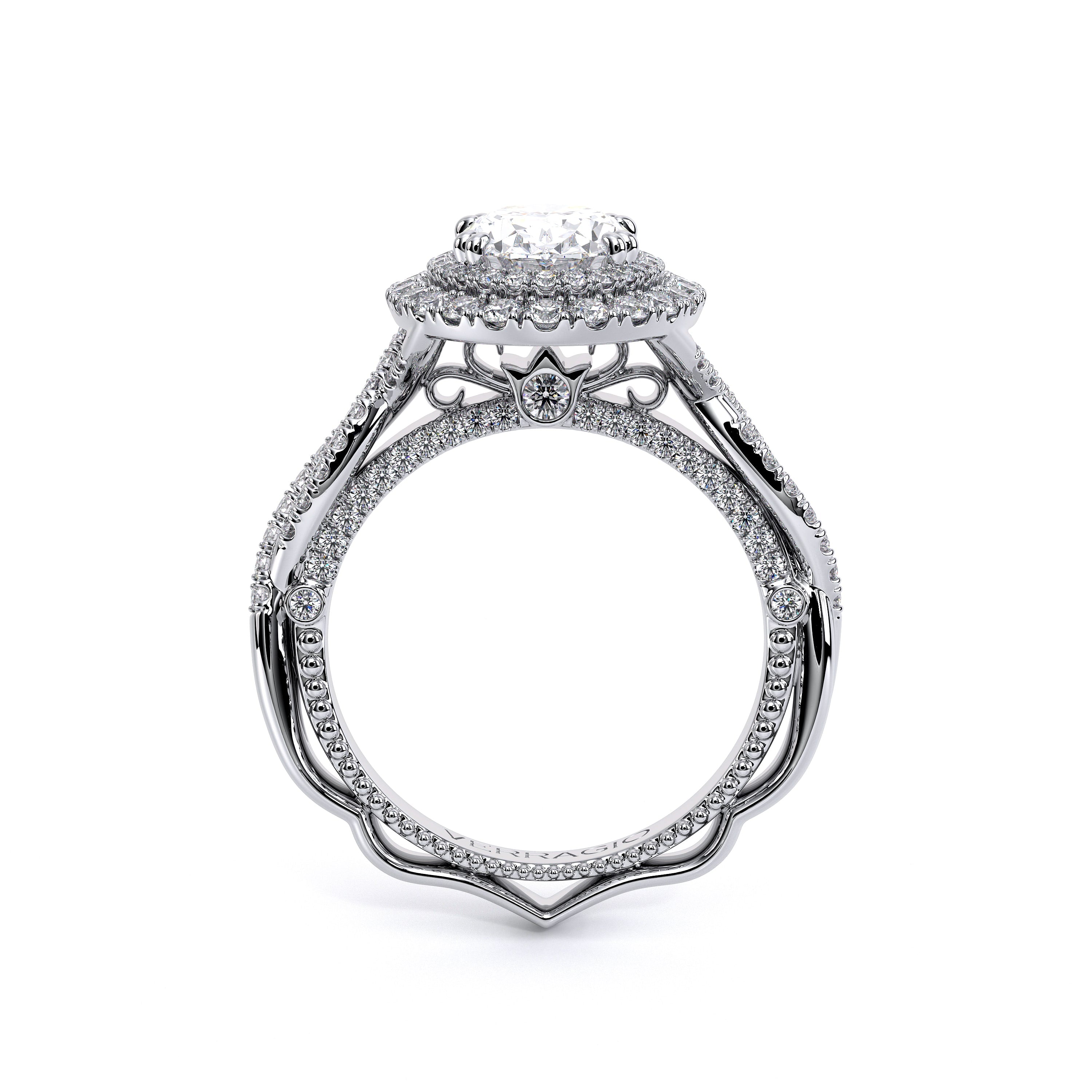 Venetian Double Oval Halo Engagement Ring Setting