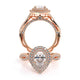 Venetian Double Pear Halo Engagement Ring Setting