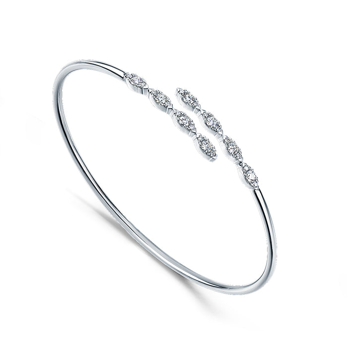 Aerial Marquise Flexible White Gold Bangle