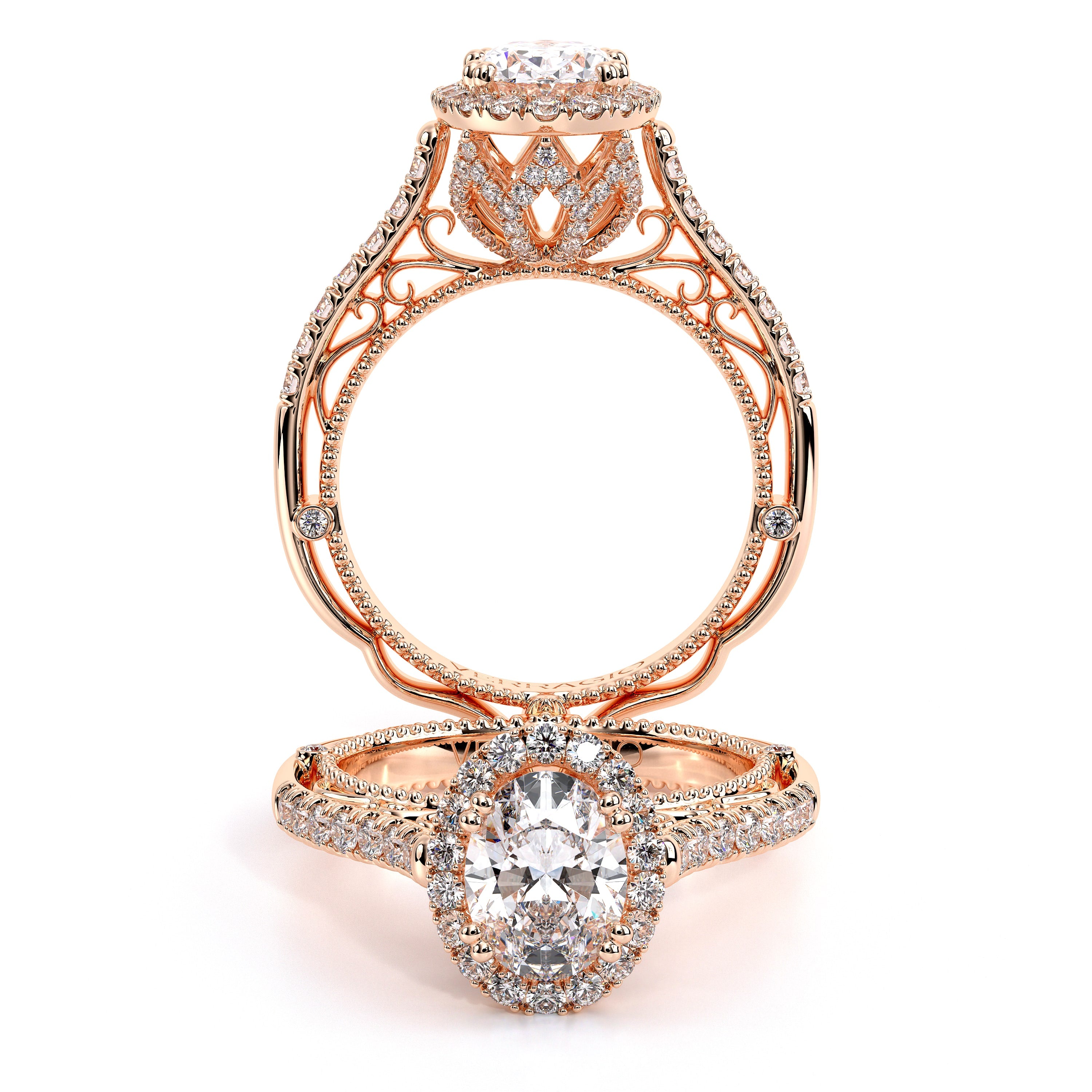 Venetian Oval Engagement Ring Setting