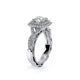 Venetian Cushion Shaped Double Halo Engagement Ring Setting