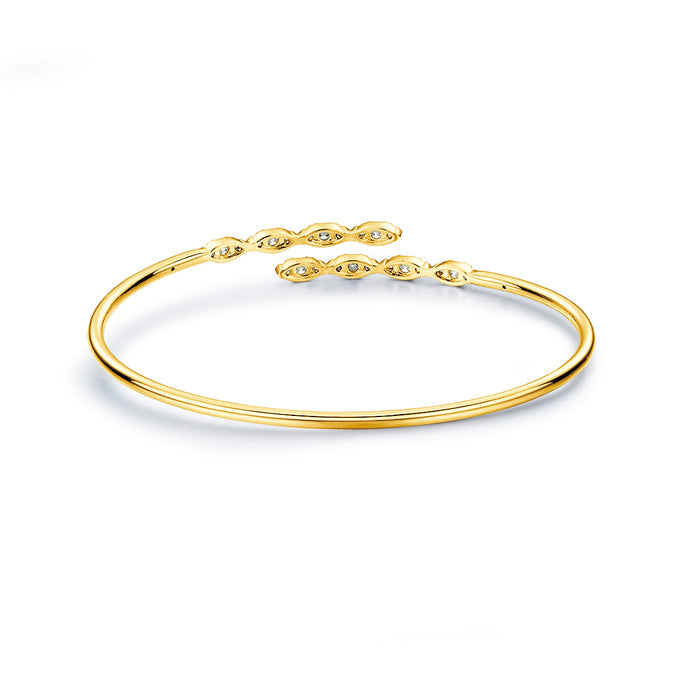 Aerial Marquise Flexible Yellow Gold Bangle