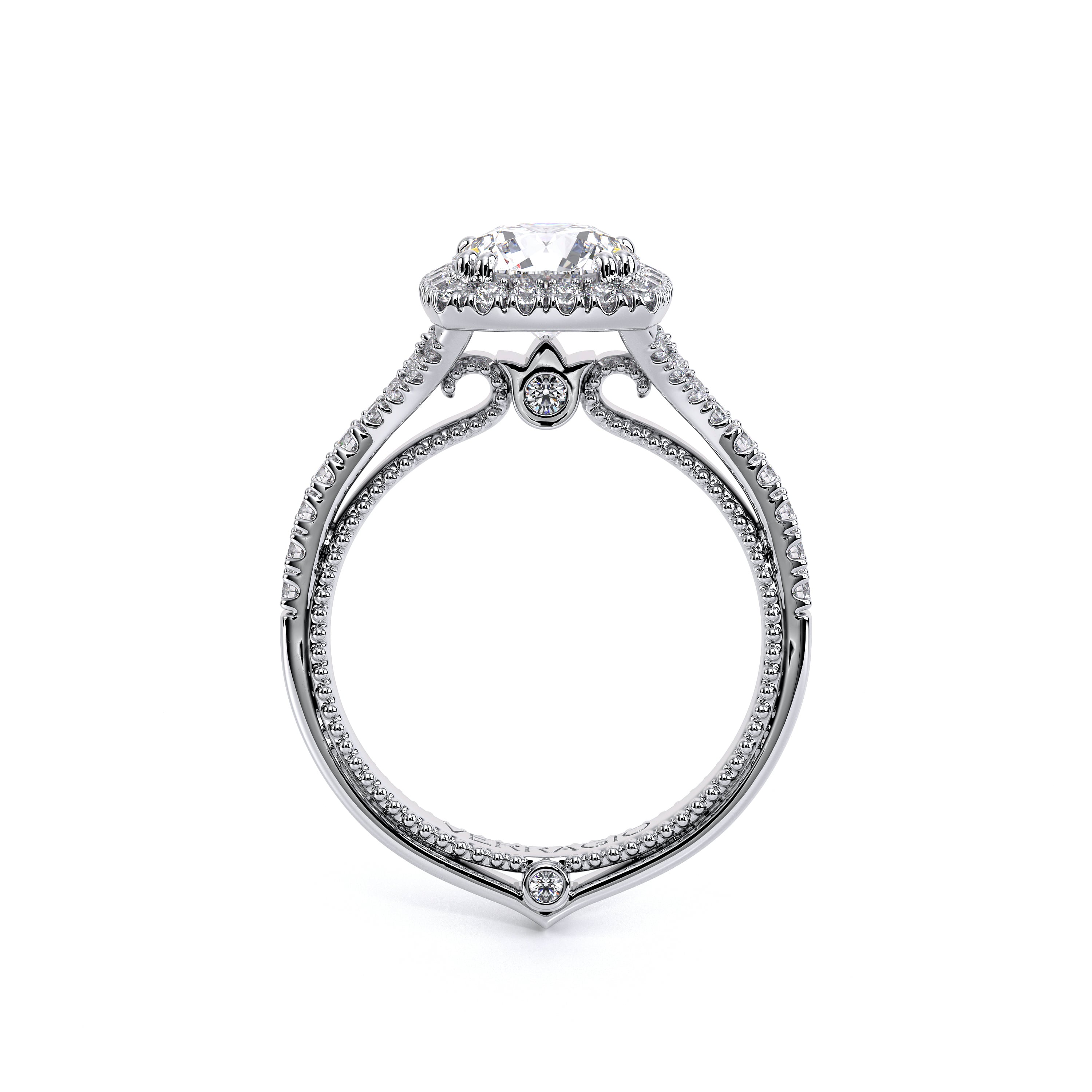 Couture Split Shank Cushion Shaped Engagement Ring Setting