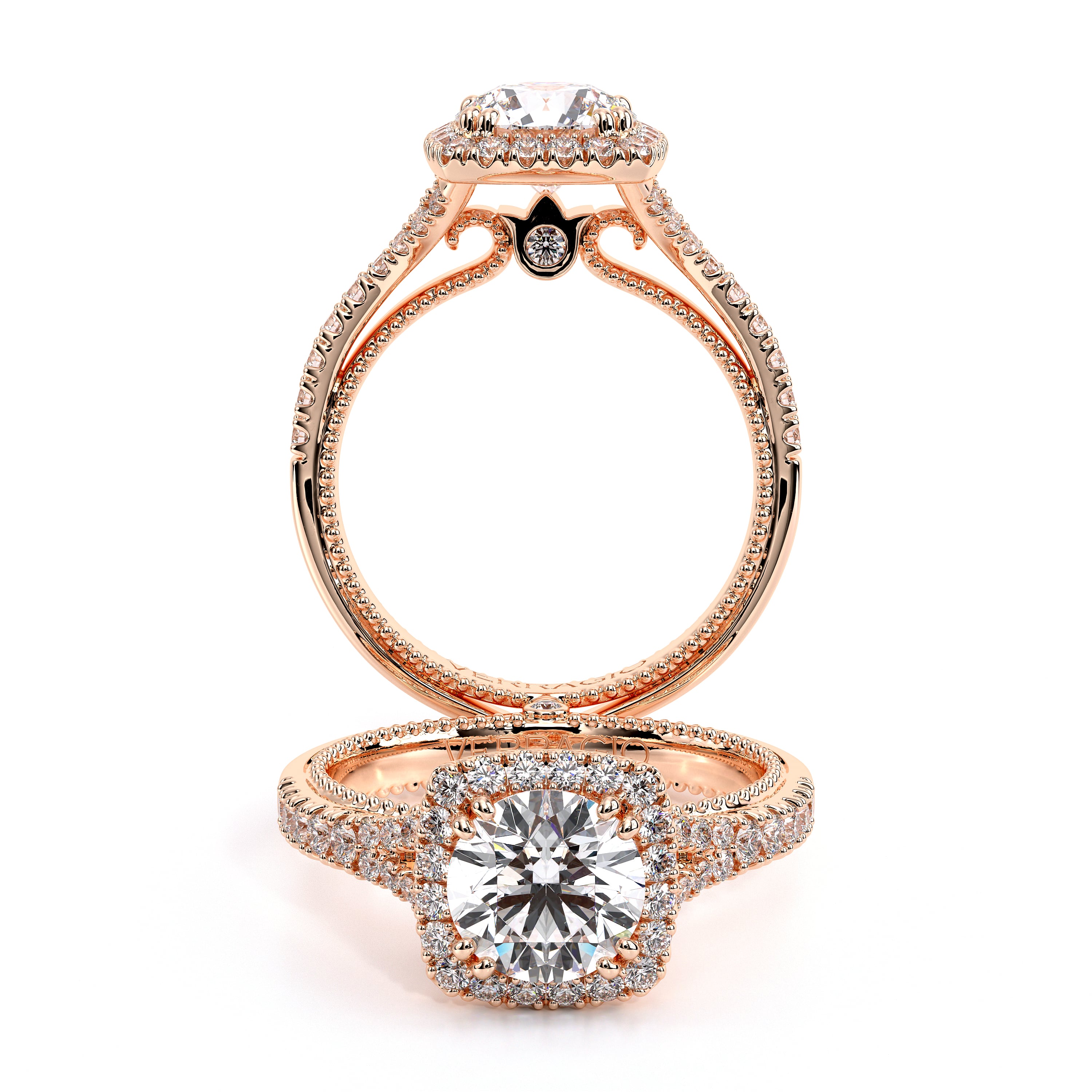 Couture Split Shank Cushion Shaped Engagement Ring Setting