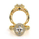 Venetian Oval Double Halo Engagement Ring Setting