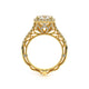 Venetian Cushion Shaped Halo Round Engagement Ring Setting