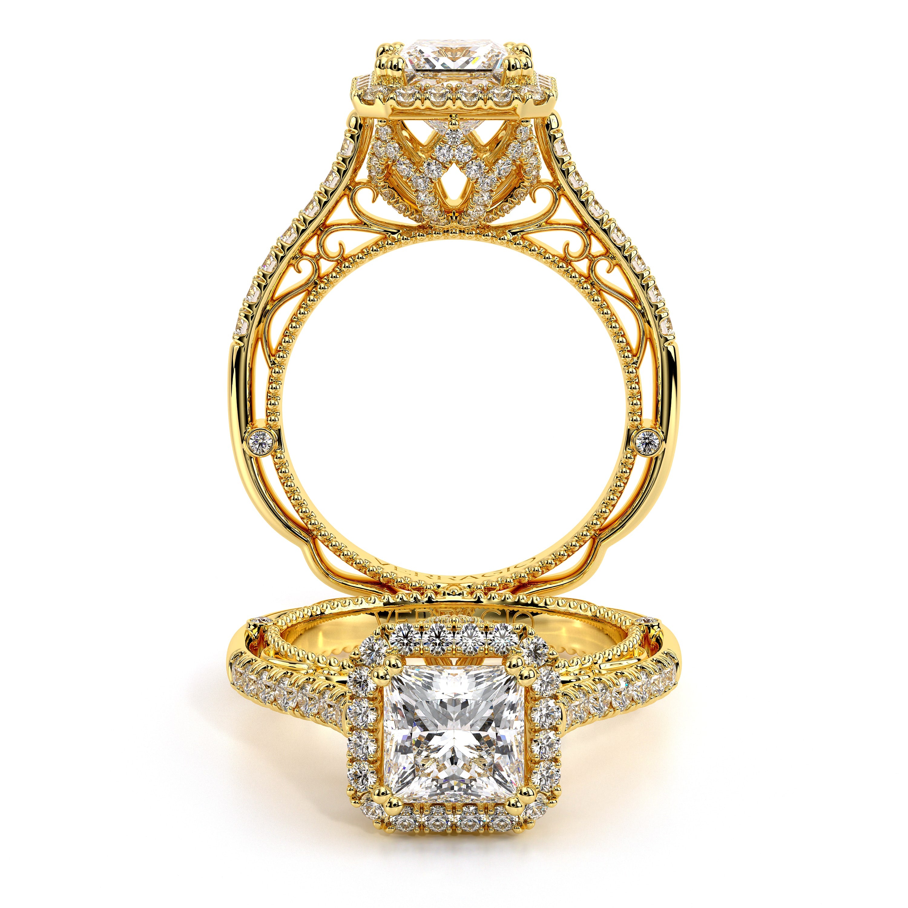 Venetian Princess Cut Engagement Ring Setting