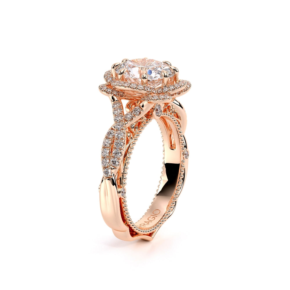 Venetian Floret Halo Oval Engagement Ring Setting