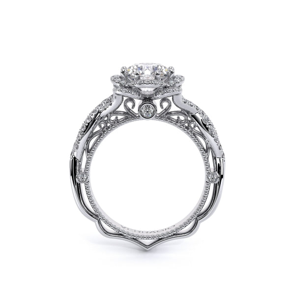 Venetian Floret Halo Round Engagement Ring Setting