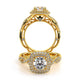 Venetian Cushion Shaped Double Halo Engagement Ring Setting