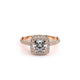 Venetian Cushion Shaped Halo Round Engagement Ring Setting