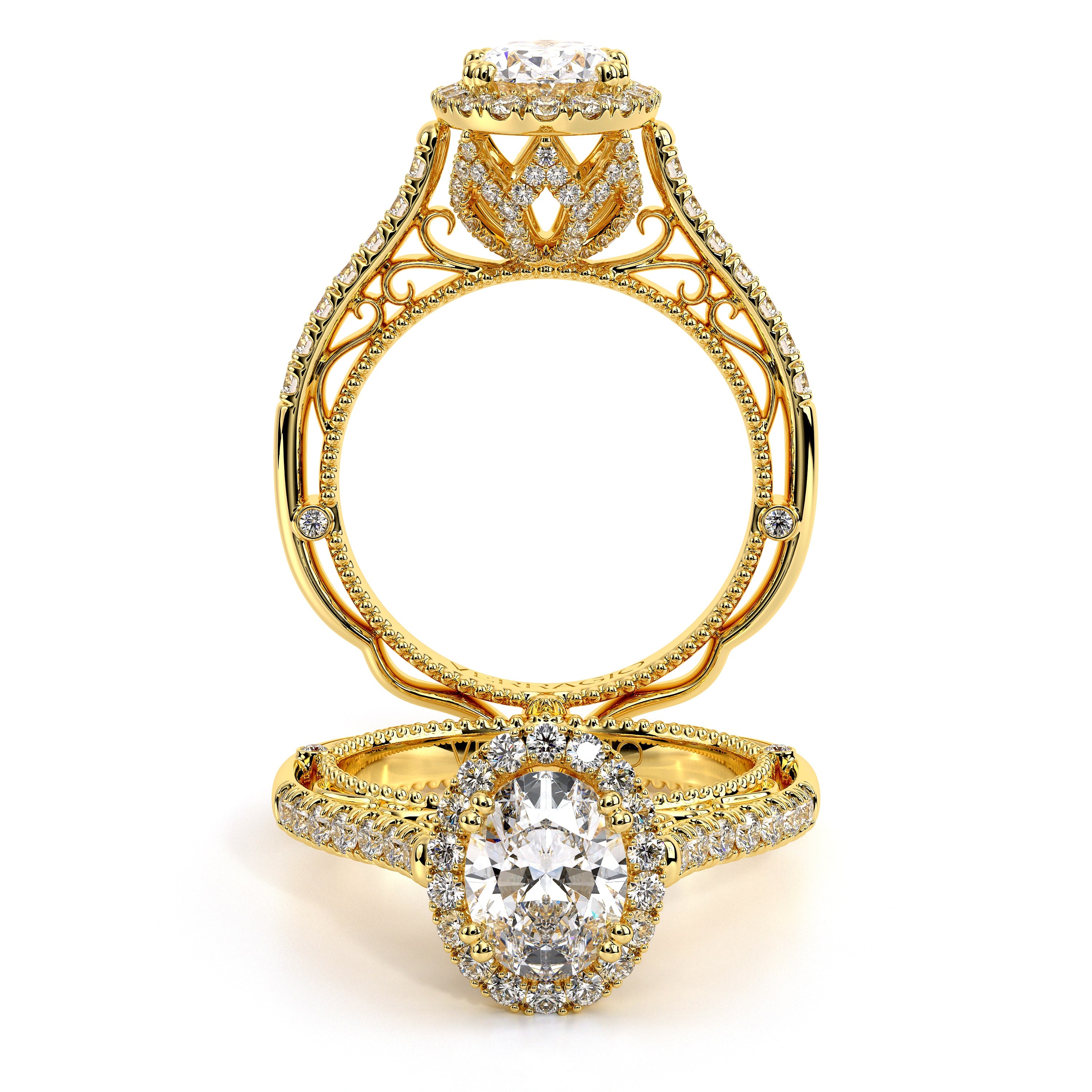 Venetian Oval Engagement Ring Setting