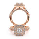 Venetian Double Princess Halo Engagement Ring Setting