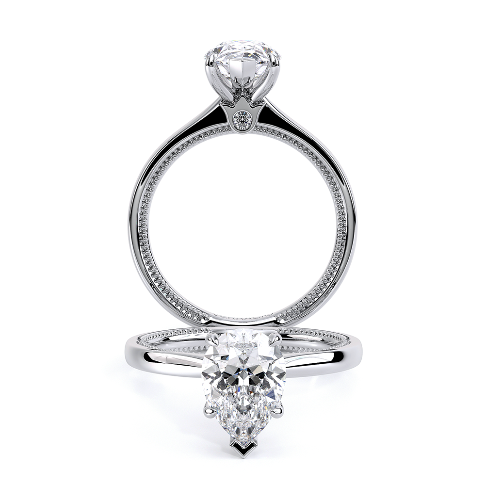 Renaissance Pear Shape Solitaire Engagement Ring Setting