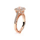 Venetian Cushion Shaped Halo Round Engagement Ring Setting