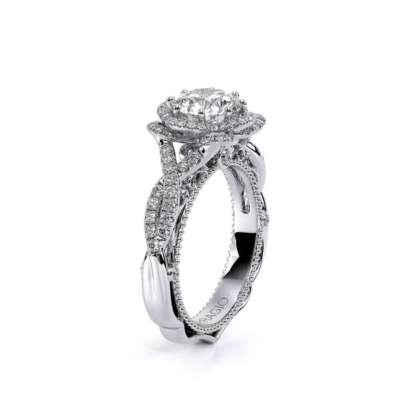 Venetian Floret Halo Round Engagement Ring Setting