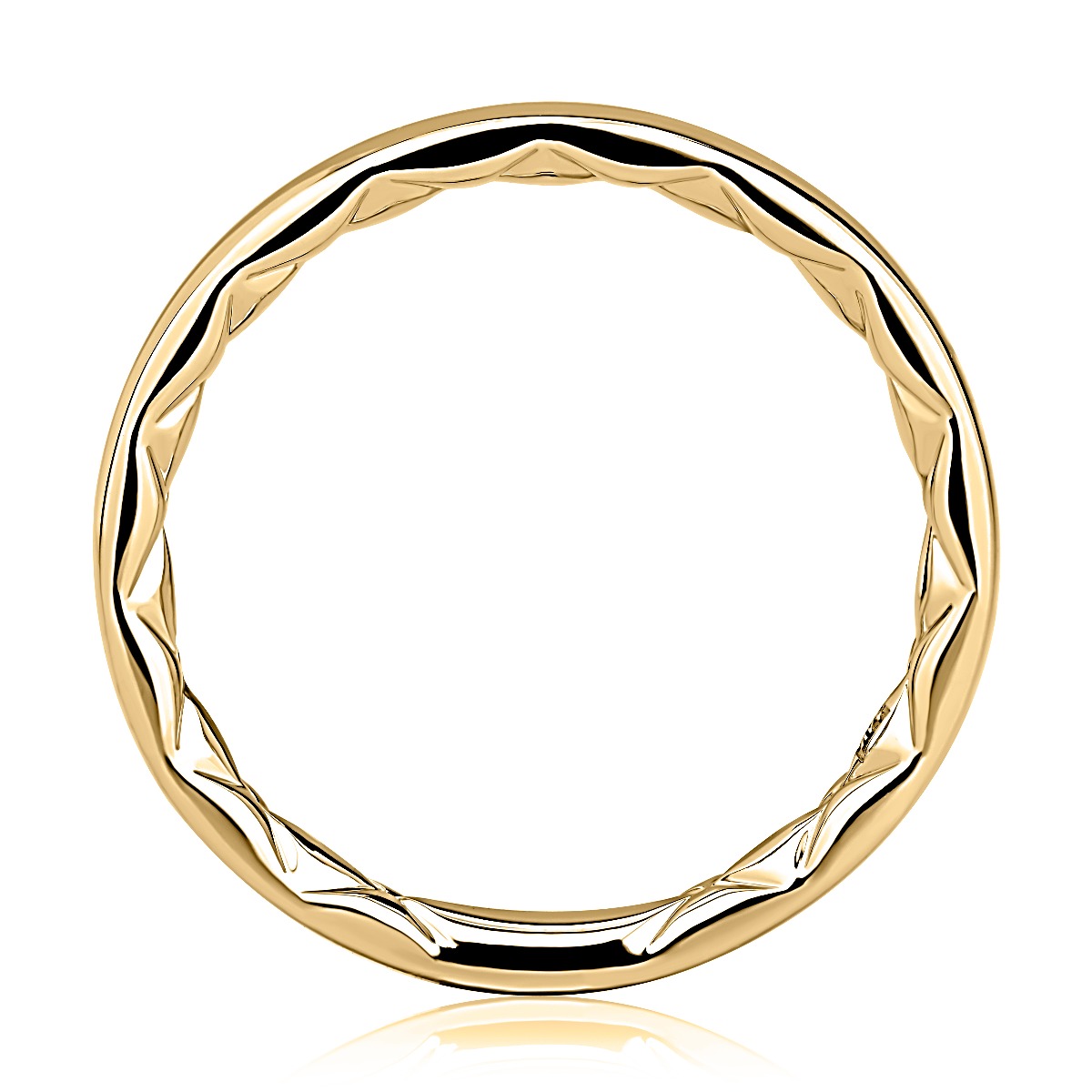 Yellow Gold Classic 2.5MM Quilted Interior Wedding Band