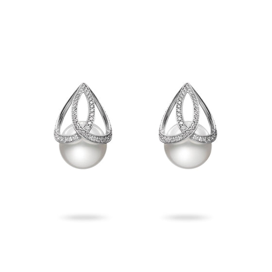 M Collection White South Sea Cultured Pearl Earrings