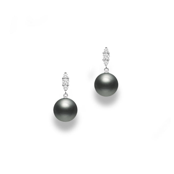 Morning Dew Black South Sea Cultured Pearl Earrings