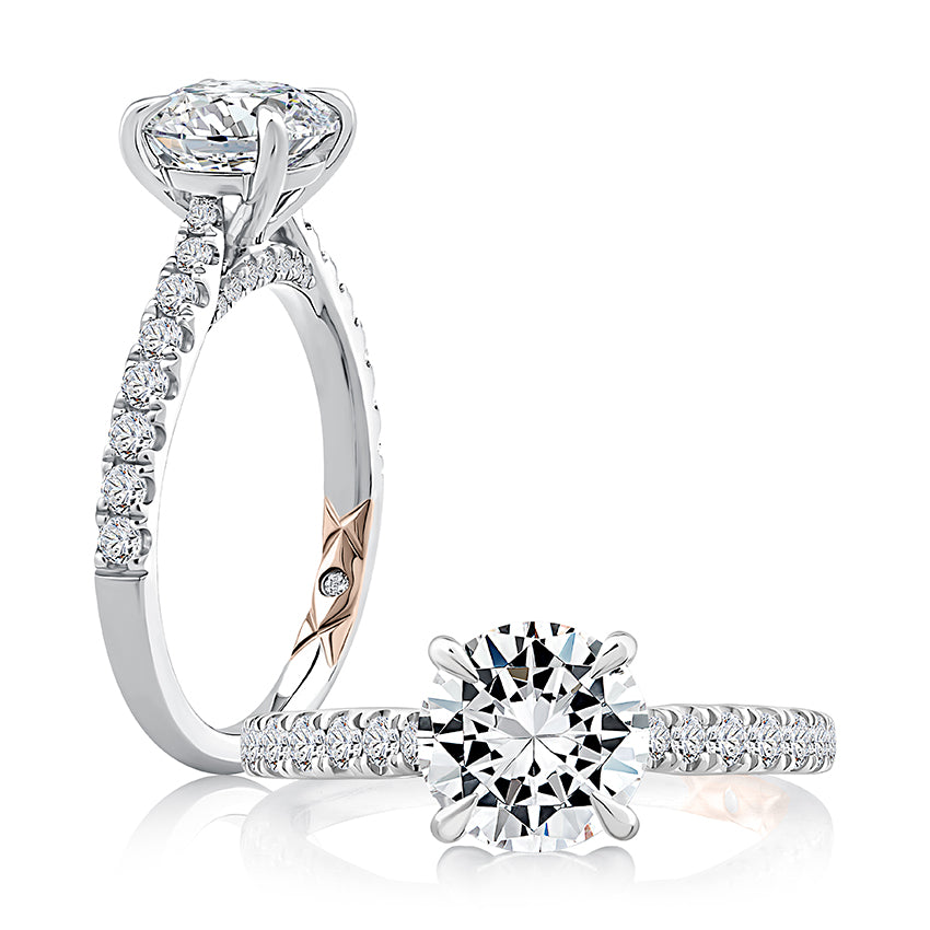 Straight Diamond Engagement Ring Setting