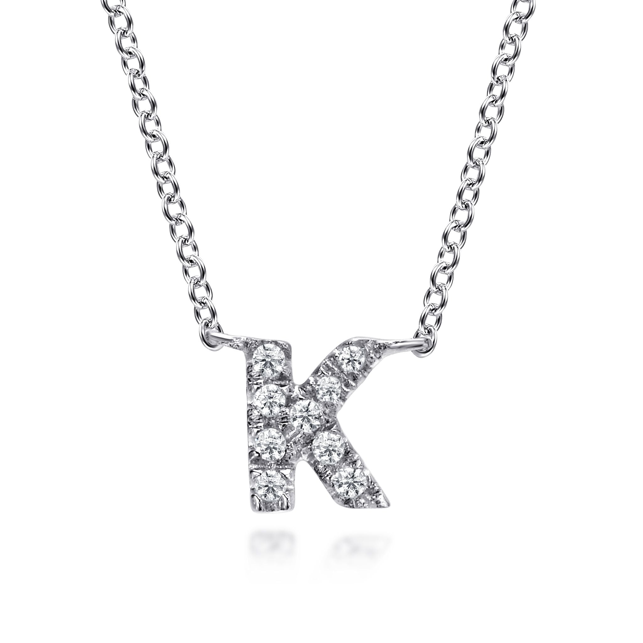 Diamond "K" Initial Necklace