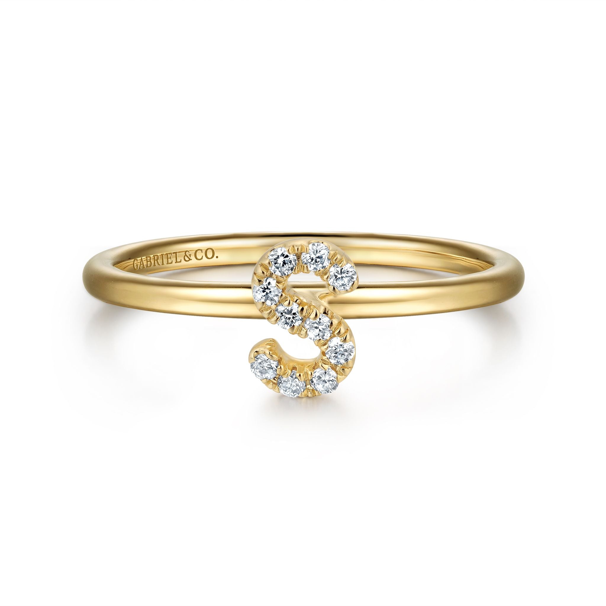 Diamond 'S' Initial Ring