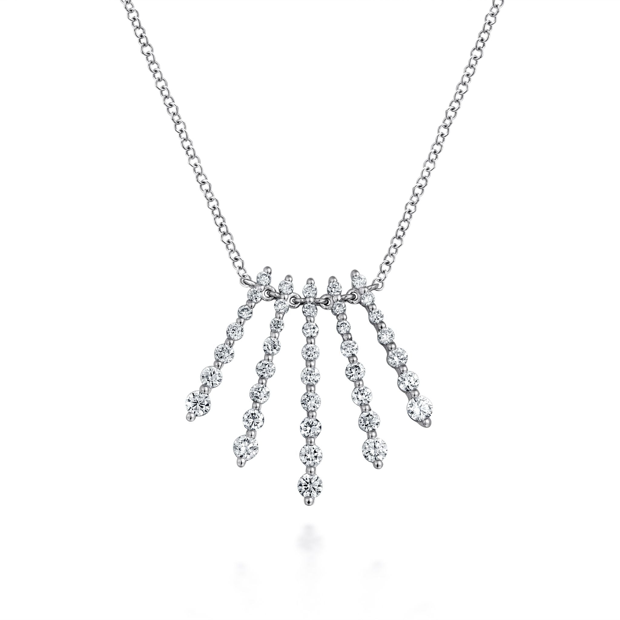 Diamond Bar Fan Necklace