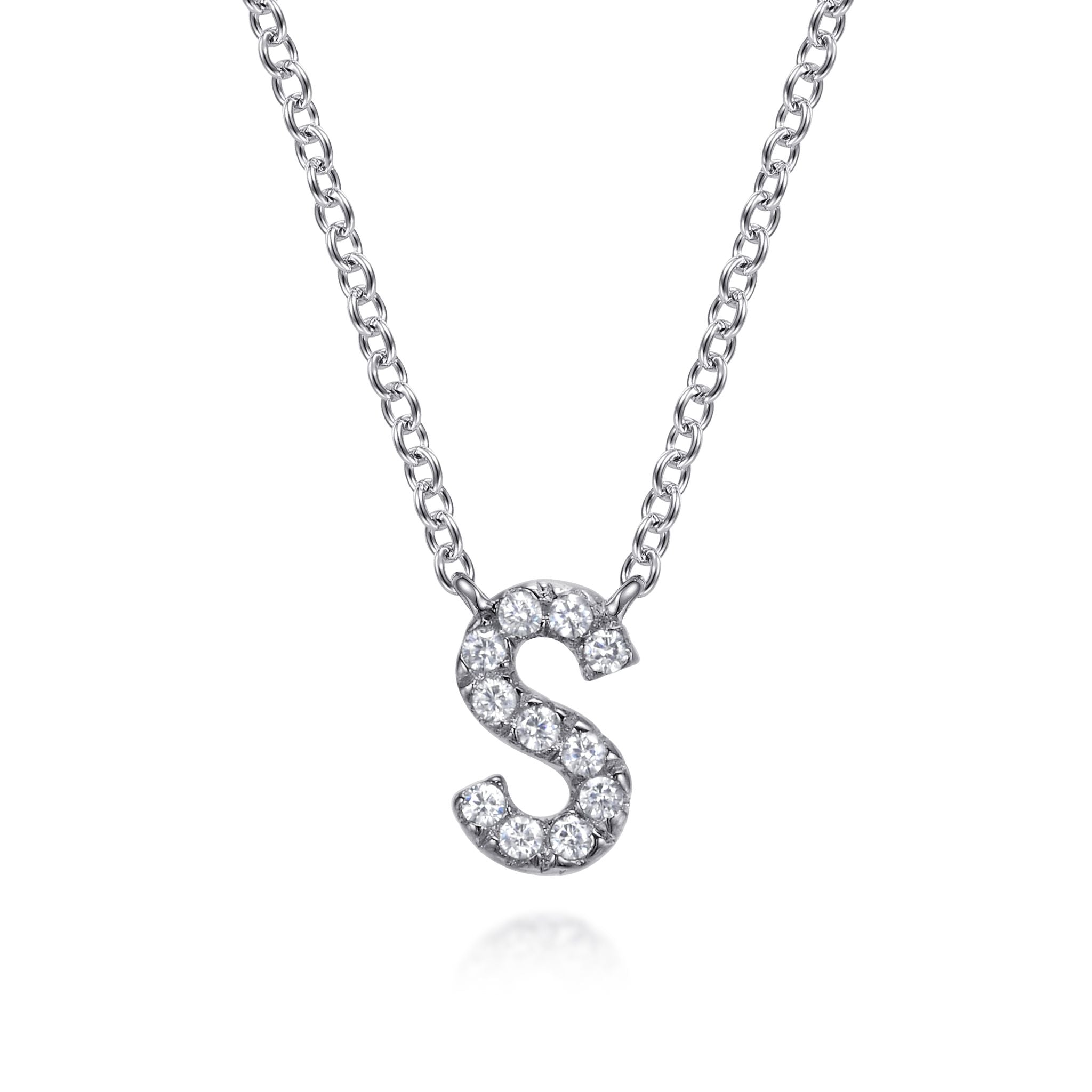 Diamond "S" Initial Necklace