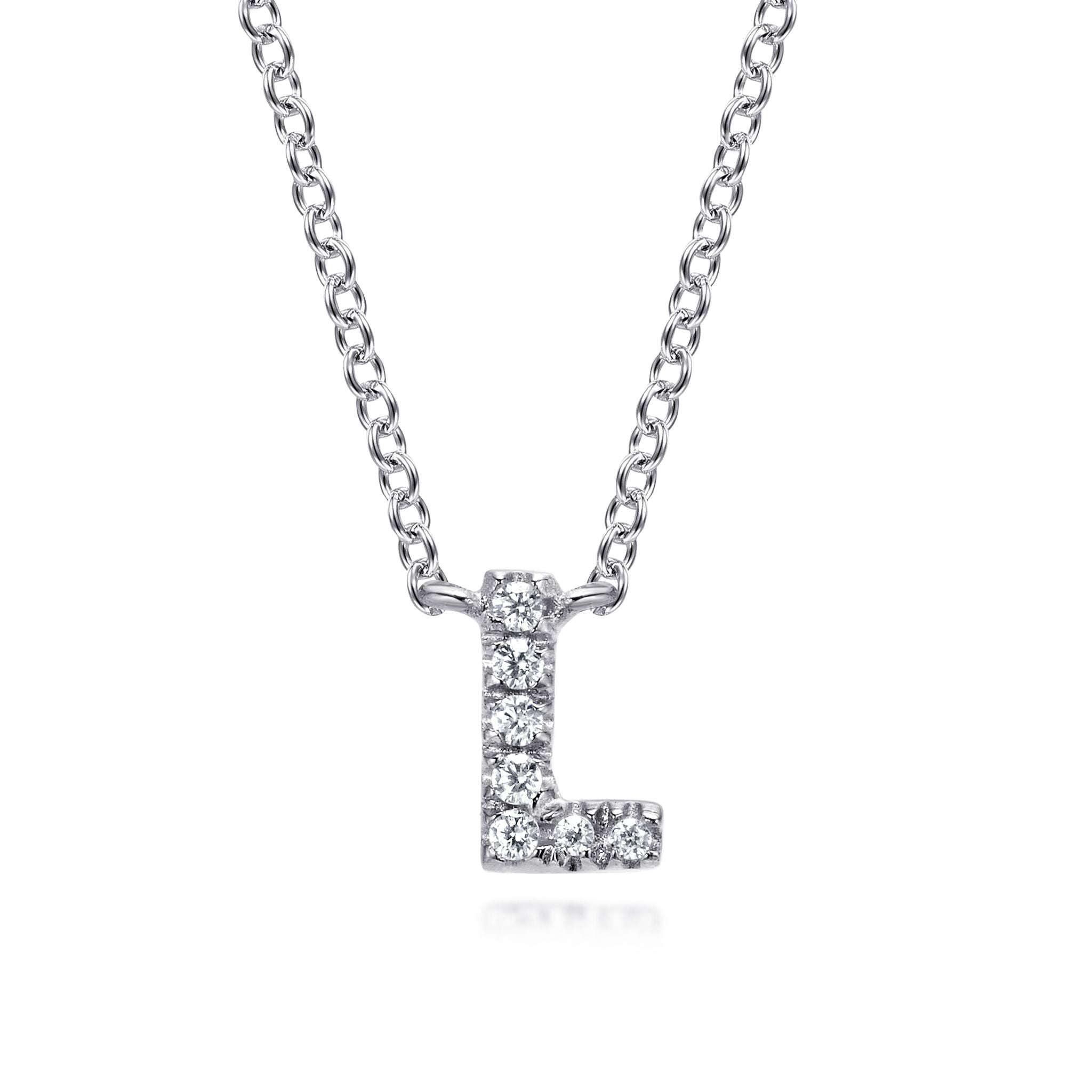 Diamond "L" Initial Necklace
