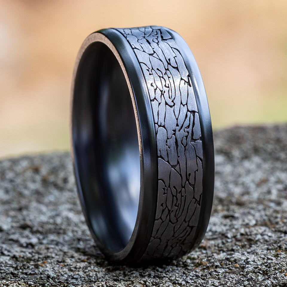 Black Titanium & Grey Tantalum Wedding Band