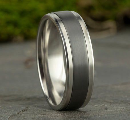 White Gold & Tantalum Wedding Band