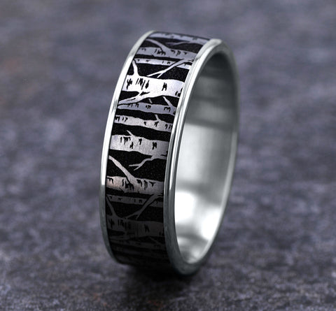 White Gold & Titanium Wedding Band