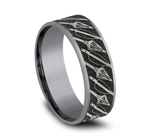 Arrow Pattern Wedding Band