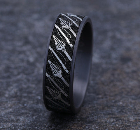 Arrow Pattern Wedding Band