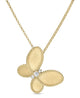 Yellow Gold and Diamond Butterfly Pendant Necklace