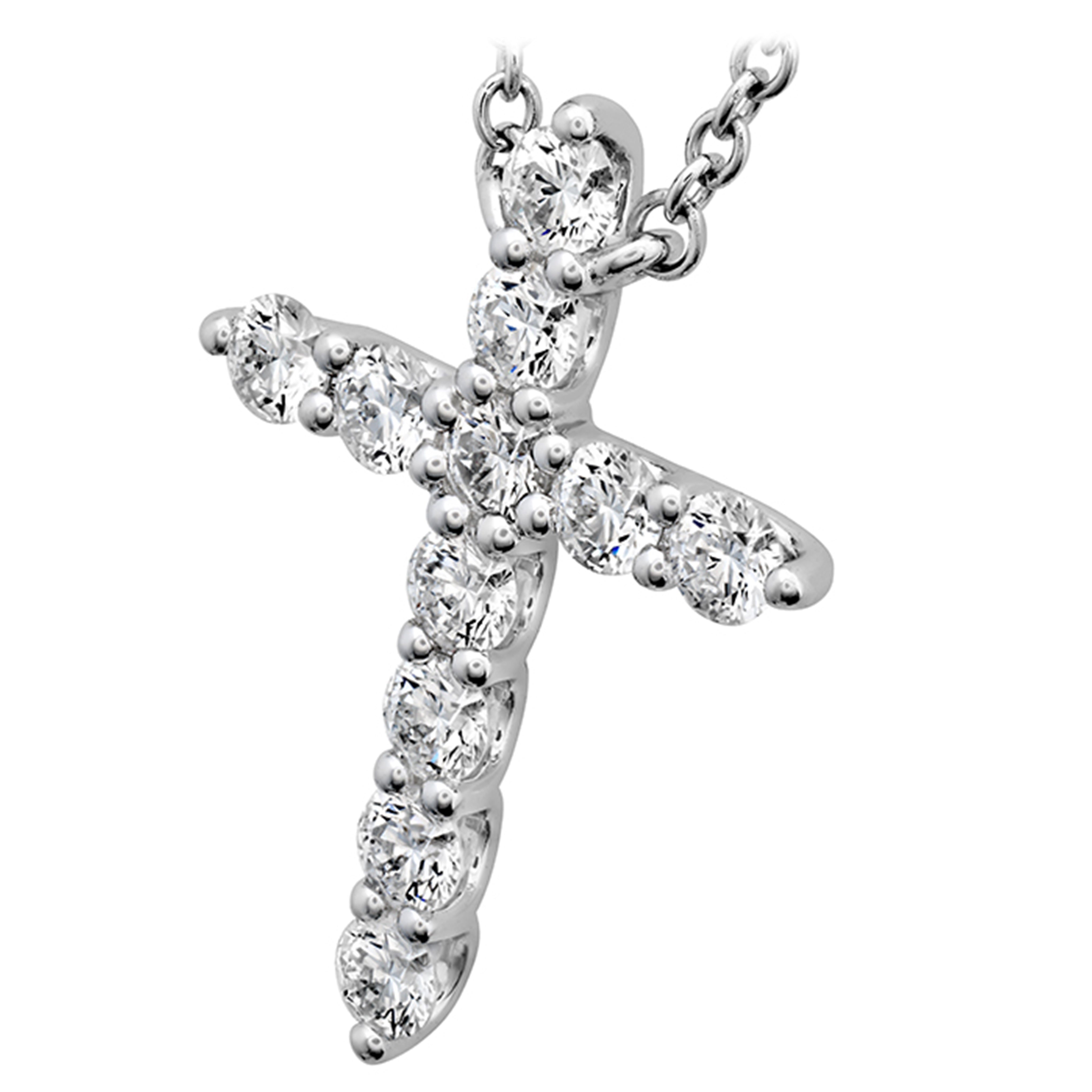 Hearts On Fire Signature Large Cross Necklace on model