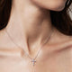 Yellow Gold Signature Diamond Cross Pendant Necklace