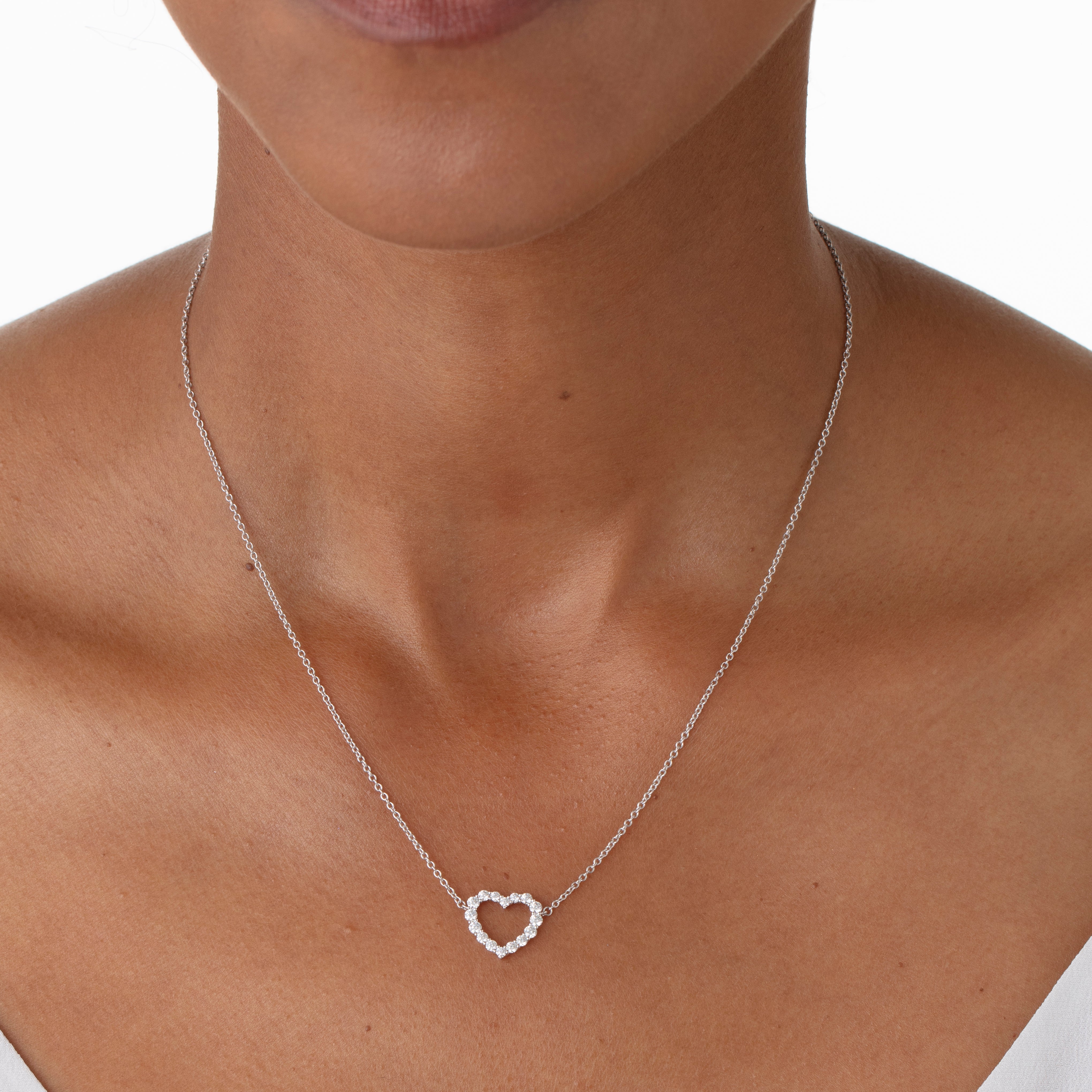 Hearts On Fire Signature Medium Heart Necklace, detail view